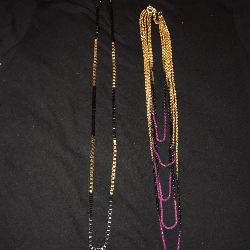 Gold and Black Necklace Set